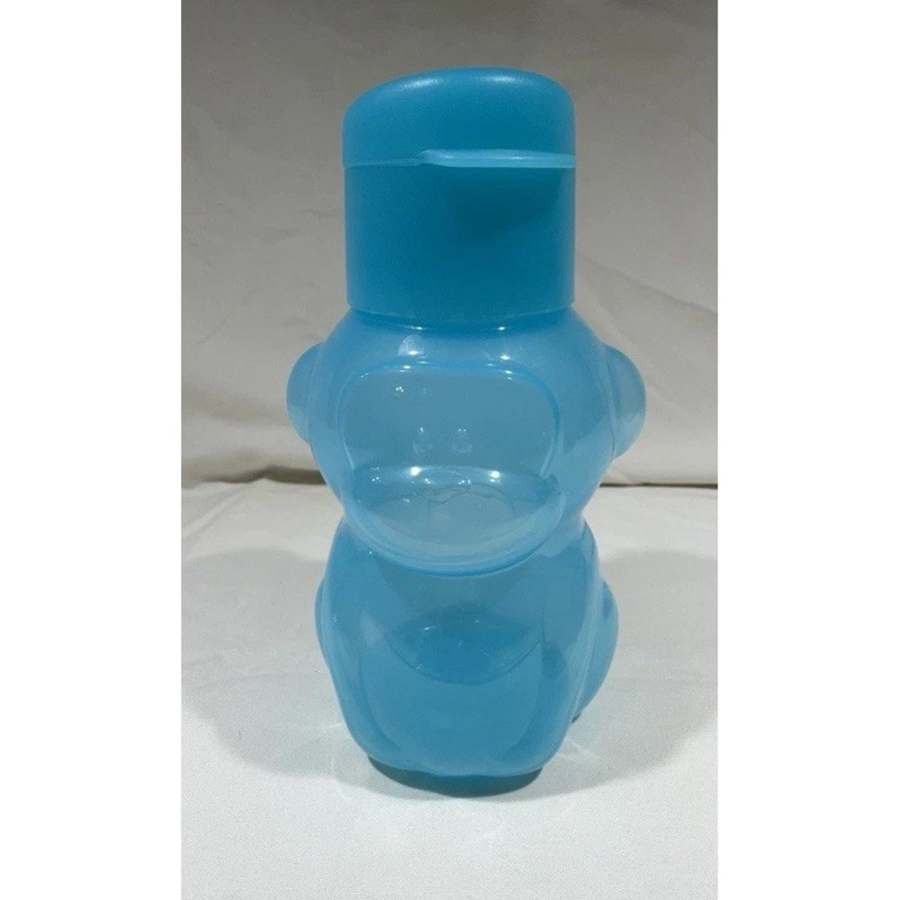 Tupperware Mini Eco Bottle Monkey Design 350ml 12oz Sheer Blue